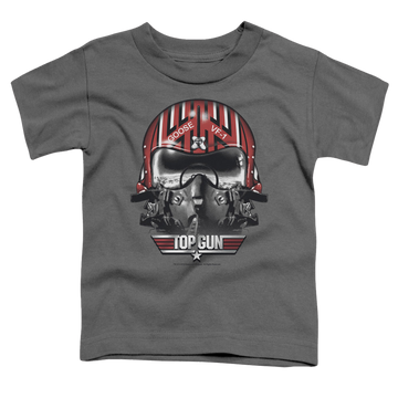 Charcoal toddler t-shirt with Top Gun Goose Helmet graphic