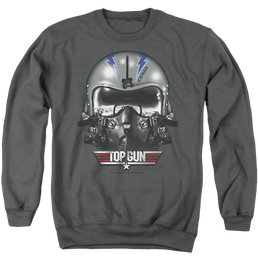 Top Gun Iceman Helmet - Men's Crewneck Sweatshirt Men's Crewneck Sweatshirt Top Gun   