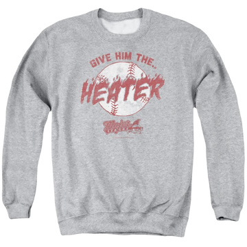 Athletic heather men's crewneck sweatshirt with Major League The Heater graphic