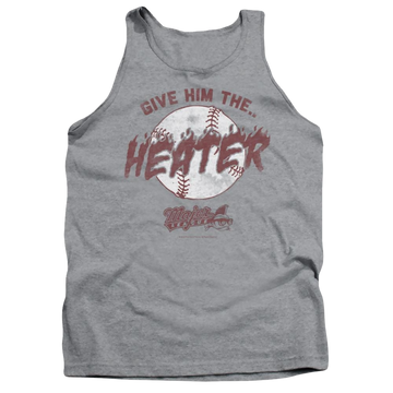 Athletic heather men's tank with Major League The Heater graphic