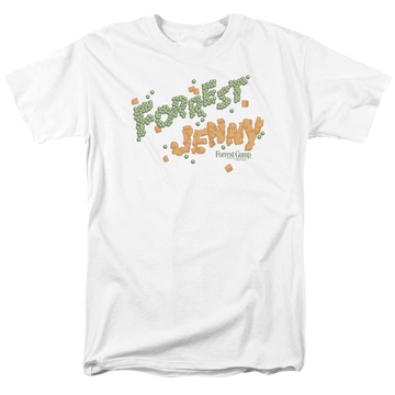White men's regular fit t-shirt with Forrest Gump Peas And Carrots graphic