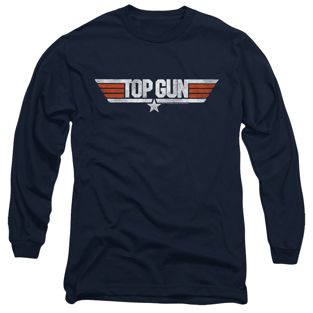 Top Gun Distressed Logo - Men's Long Sleeve T-Shirt Men's Long Sleeve T-Shirt Top Gun   
