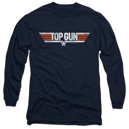 Top Gun Distressed Logo - Men's Long Sleeve T-Shirt Men's Long Sleeve T-Shirt Top Gun   