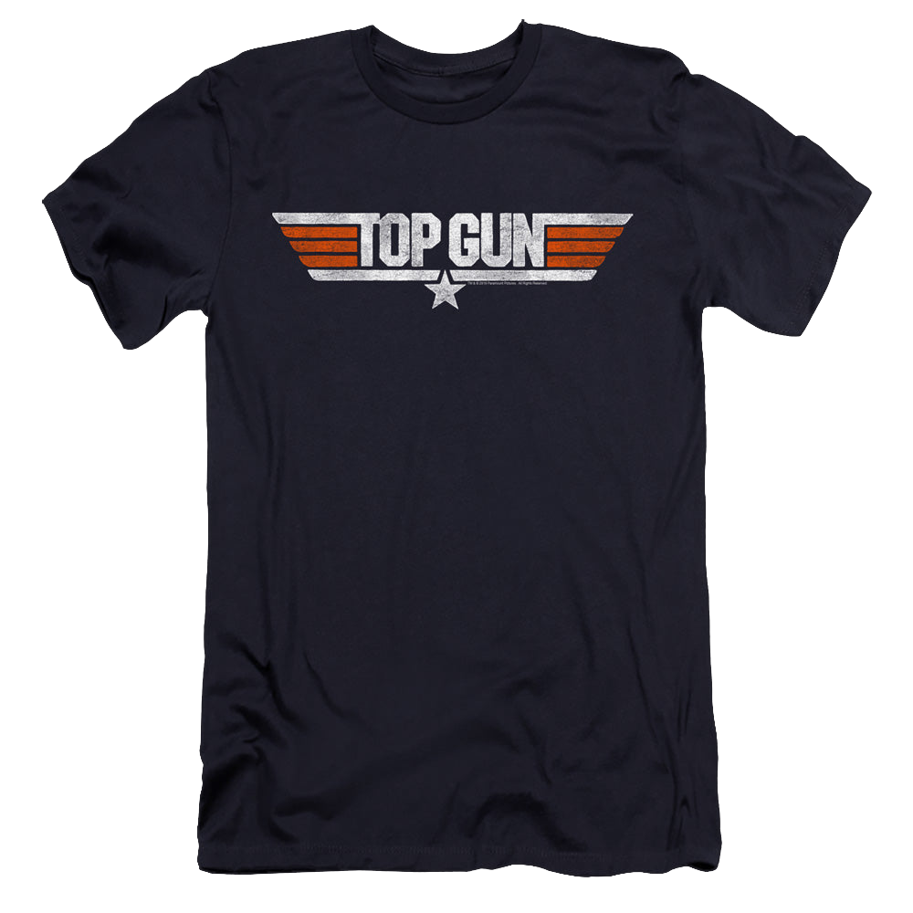 Top Gun Distressed Logo - Men's Premium Slim Fit T-Shirt Men's Premium Slim Fit T-Shirt Top Gun   