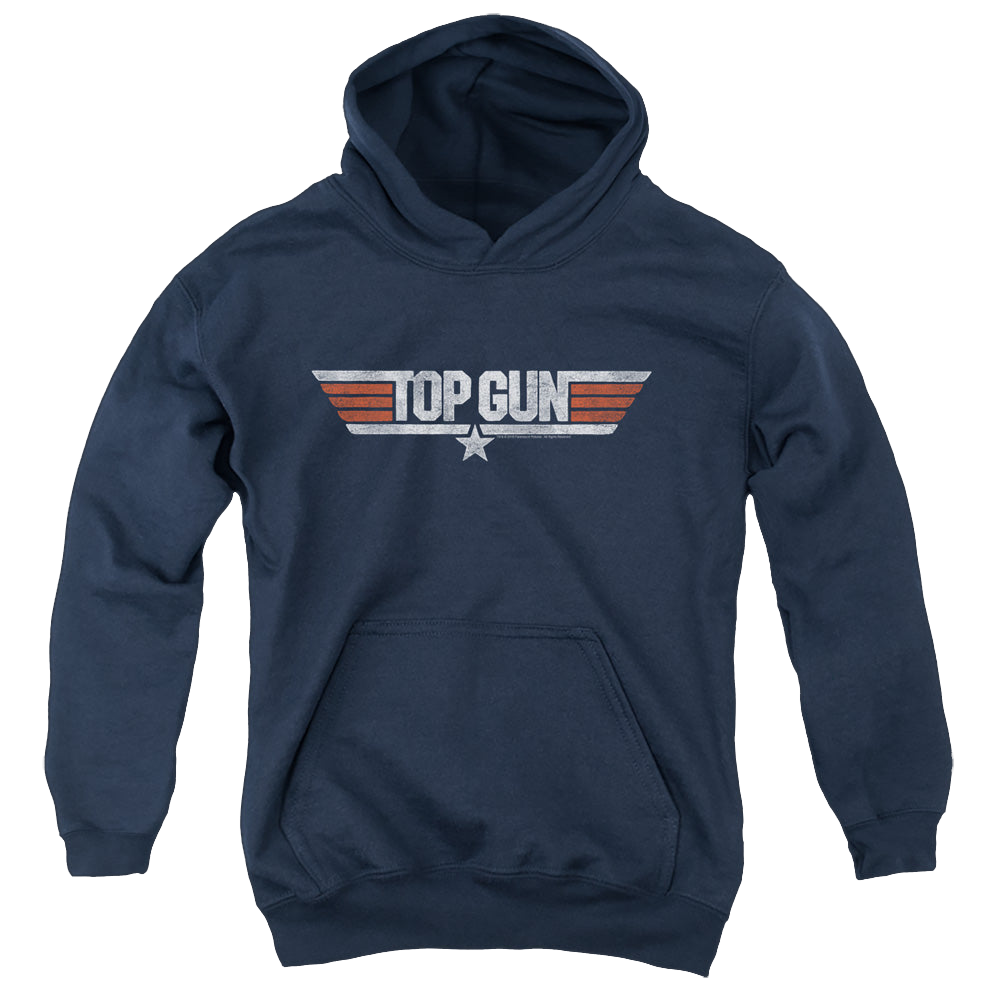 Top Gun Distressed Logo - Youth Hoodie Youth Hoodie (Ages 8-12) Top Gun   
