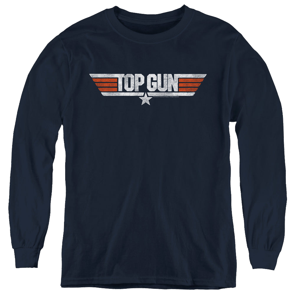 Top Gun Distressed Logo - Youth Long Sleeve T-Shirt Youth Long Sleeve T-Shirt Top Gun   
