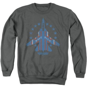 Charcoal men's crewneck sweatshirt with Top Gun Maverick graphic