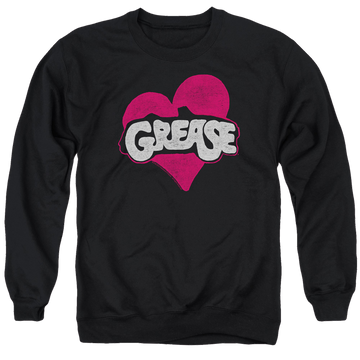 Black men's crewneck sweatshirt with Grease Heart graphic