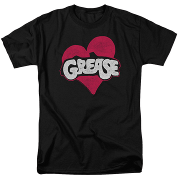 Black men's regular fit t-shirt with Grease Heart graphic