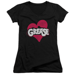 Grease Heart - Juniors V-Neck T-Shirt Juniors V-Neck T-Shirt Grease   