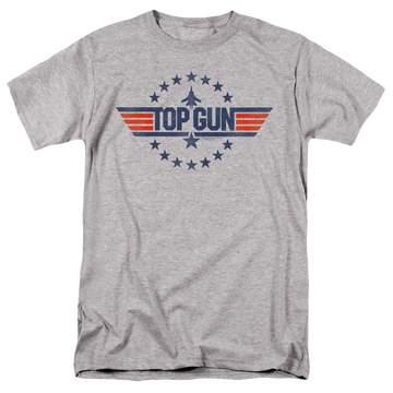 Athletic heather men's regular fit t-shirt with Top Gun Star Logo graphic