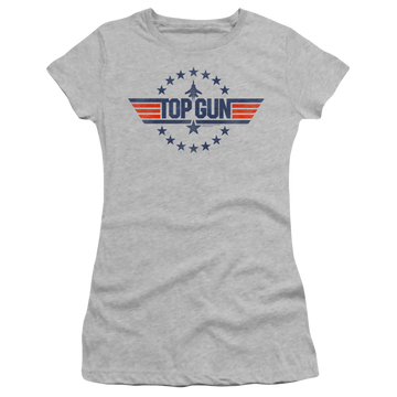 Athletic heather juniors t-shirt with Top Gun Star Logo graphic