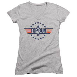 Top Gun Star Logo - Juniors V-Neck T-Shirt Juniors V-Neck T-Shirt Top Gun   
