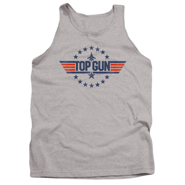 Athletic heather men's tank with Top Gun Star Logo graphic