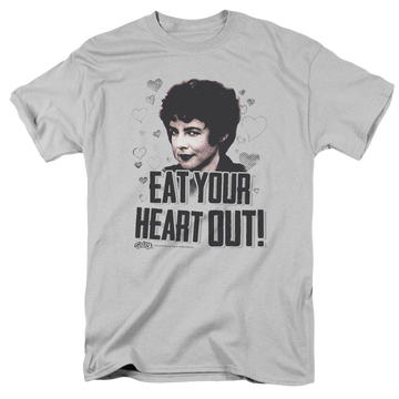 Silver men's regular fit t-shirt with Grease Eat Your Heart Out graphic
