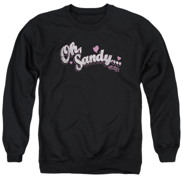 Black men's crewneck sweatshirt with Grease Oh Sandy graphic