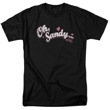 Black men's regular fit t-shirt with Grease Oh Sandy graphic