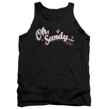 Black men's tank with Grease Oh Sandy graphic