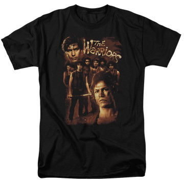 Black men's regular fit t-shirt with The Warriors 9 Warriors graphic