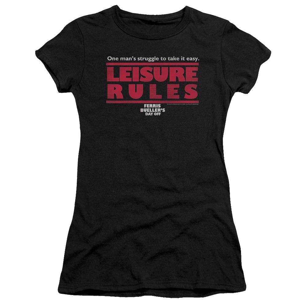 Ferris Bueller's Day Off Leisure Rules - Juniors T-Shirt Juniors T-Shirt Ferris Bueller's Day Off   
