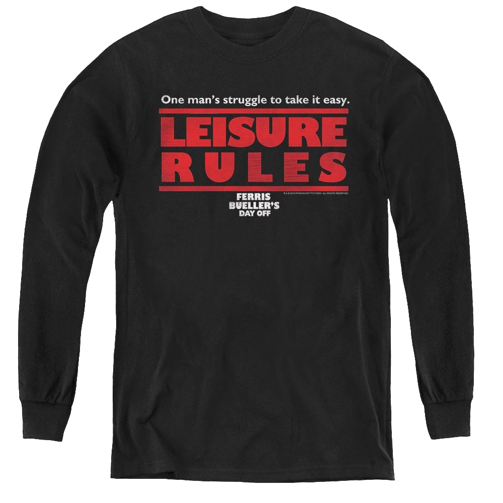 Ferris Bueller'S Day Off Leisure Rules - Youth Long Sleeve T-Shirt Youth Long Sleeve T-Shirt Ferris Bueller's Day Off   