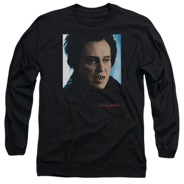 Black men's long sleeve t-shirt with Sleepy Hollow Horse Man graphic
