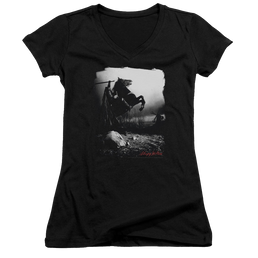Sleepy Hollow Foggy Night - Juniors V-Neck T-Shirt Juniors V-Neck T-Shirt Sleepy Hollow   