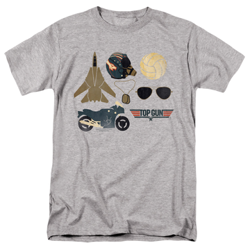 Athletic heather men's regular fit t-shirt with Top Gun Items graphic