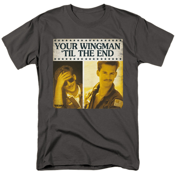Charcoal men's regular fit t-shirt with Top Gun Til The End graphic