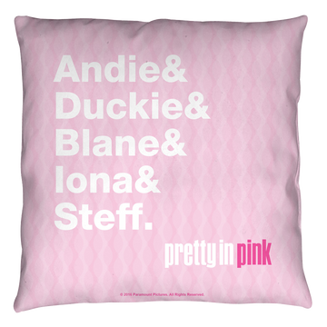 Pretty in Pink The List throw pillow