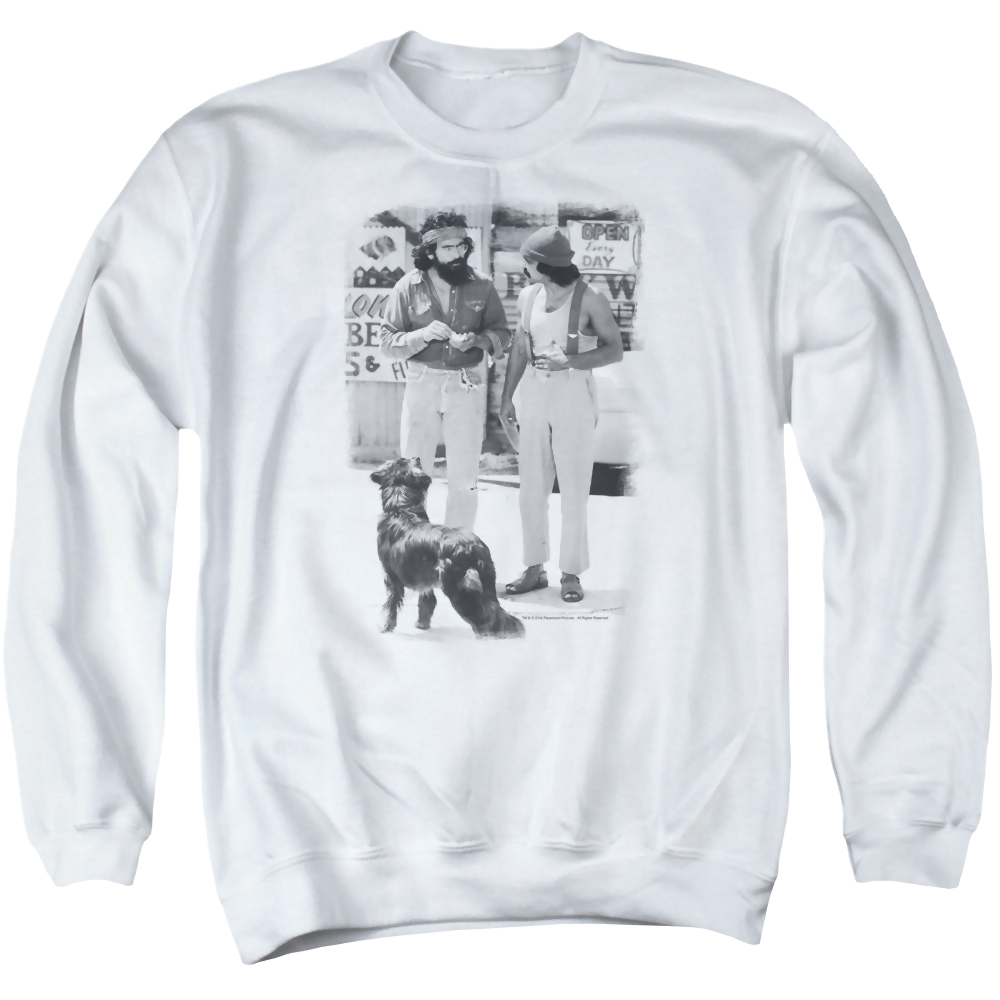 Up in Smoke Cheech Chong Dog - Men's Crewneck Sweatshirt Men's Crewneck Sweatshirt Cheech & Chong   