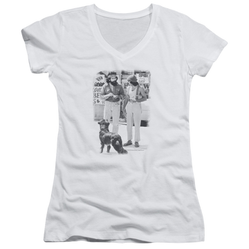 Up in Smoke Cheech Chong Dog - Juniors V-Neck T-Shirt Juniors V-Neck T-Shirt Cheech & Chong   