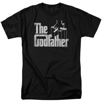 Black men's regular fit t-shirt with The Godfather Logo graphic