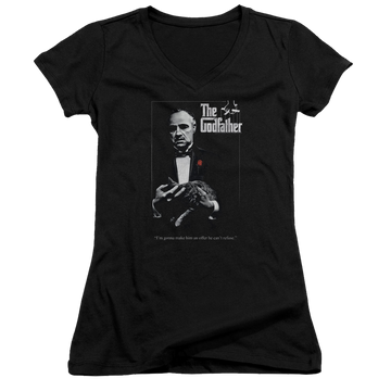 Godfather, The Poster - Juniors V-Neck T-Shirt Juniors V-Neck T-Shirt The Godfather   