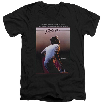 Black men's v-neck t-shirt with Footloose Poster graphic