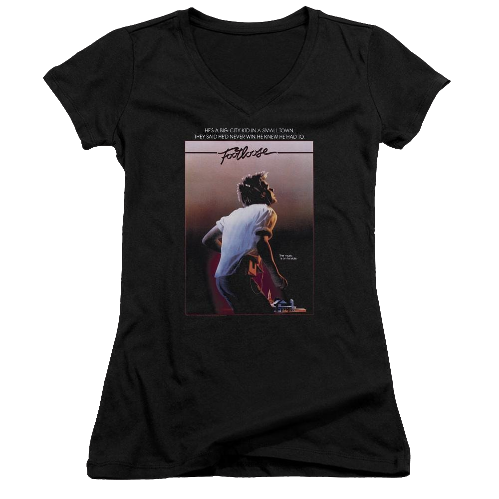 Footloose Poster - Juniors V-Neck T-Shirt Juniors V-Neck T-Shirt Footloose   