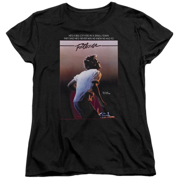 Black women's t-shirt with Footloose Poster graphic