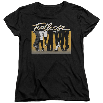 Black women's t-shirt with Footloose Dance Party graphic