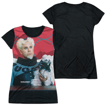 Zoolander Mugatu juniors black back t-shirt