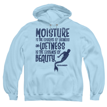 Light blue pullover hoodie with Zoolander Merman graphic