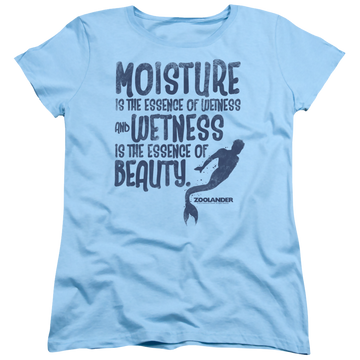 Light blue women's t-shirt with Zoolander Merman graphic