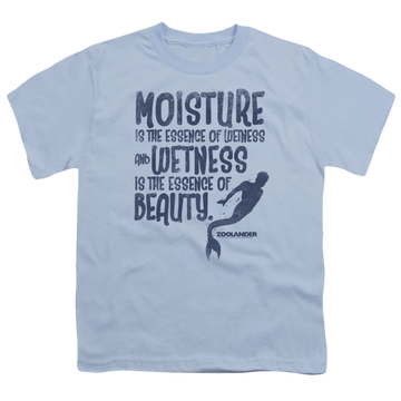 Light blue youth t-shirt for ages 8 to 12 with Zoolander Merman graphic