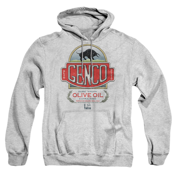 Athletic heather pullover hoodie with The Godfather Genco Olive Oil graphic