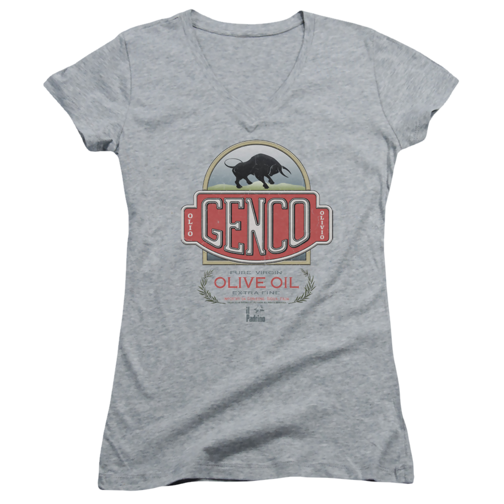 Godfather, The Genco Olive Oil - Juniors V-Neck T-Shirt Juniors V-Neck T-Shirt The Godfather   