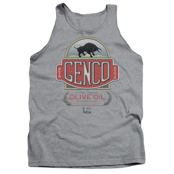 Athletic heather men's tank with The Godfather Genco Olive Oil graphic