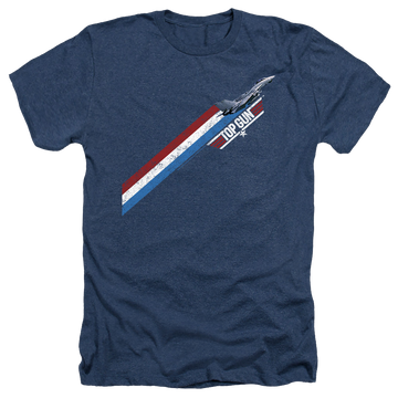 Navy men's heather t-shirt with Top Gun Stripes graphic