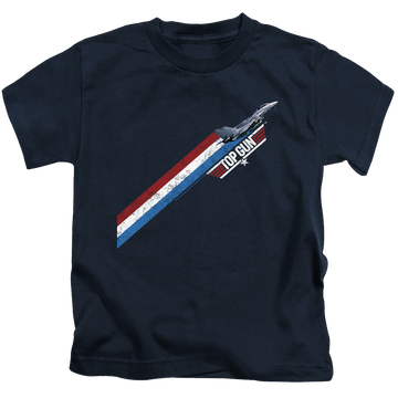 Navy kid's t-shirt for ages 4 to 7 with Top Gun Stripes graphic