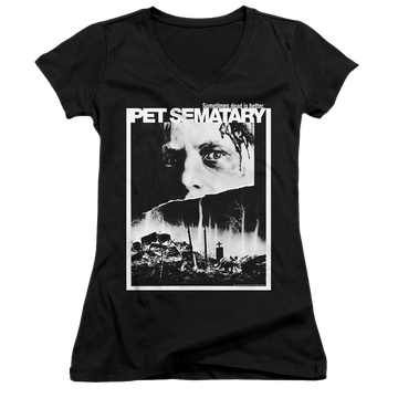 Pet Sematary Poster Art - Juniors V-Neck T-Shirt Juniors V-Neck T-Shirt Pet Sematary   