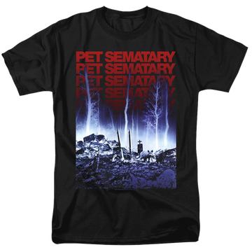 Black men's regular fit t-shirt with Pet Sematary Sematary graphic