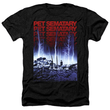 Charcoal men's heather t-shirt with Pet Sematary Sematary graphic